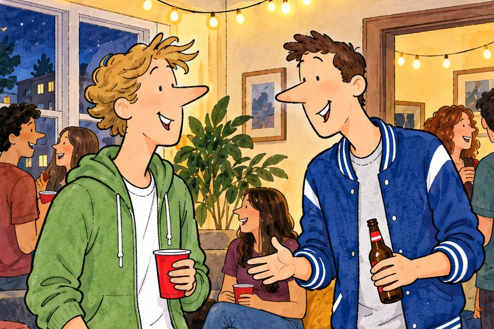 派对上，Todd 和 Matt 初次见面聊天